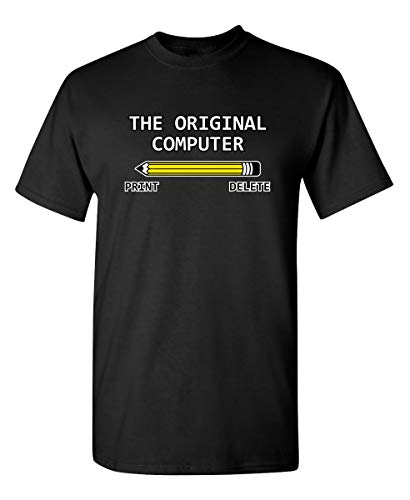 The Original Computer Vintage Retro Graphic Funny T Shirt XL Black